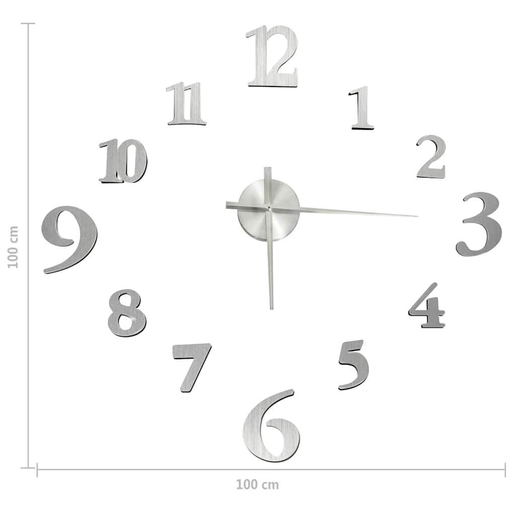 Orologio da Parete fai da te Effetto 3D Design Moderno Argento 100 cm XXL in Orologi da parete Esplodia - Napoli, commercioVirtuoso.it
