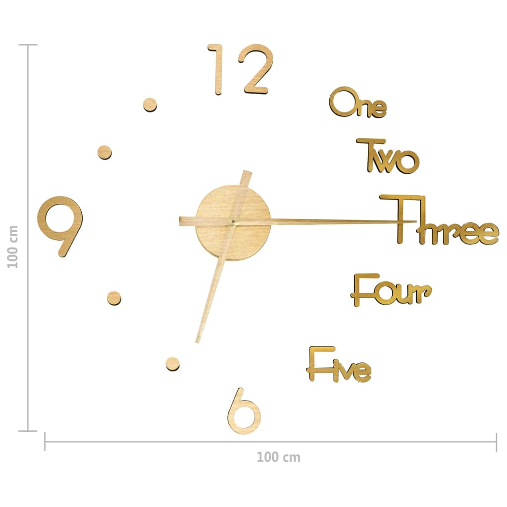 Orologio da Parete fai da te Effetto 3D 100cm XXL Design Moderno e Versatile Oro in Orologi da parete Esplodia - Napoli, commercioVirtuoso.it