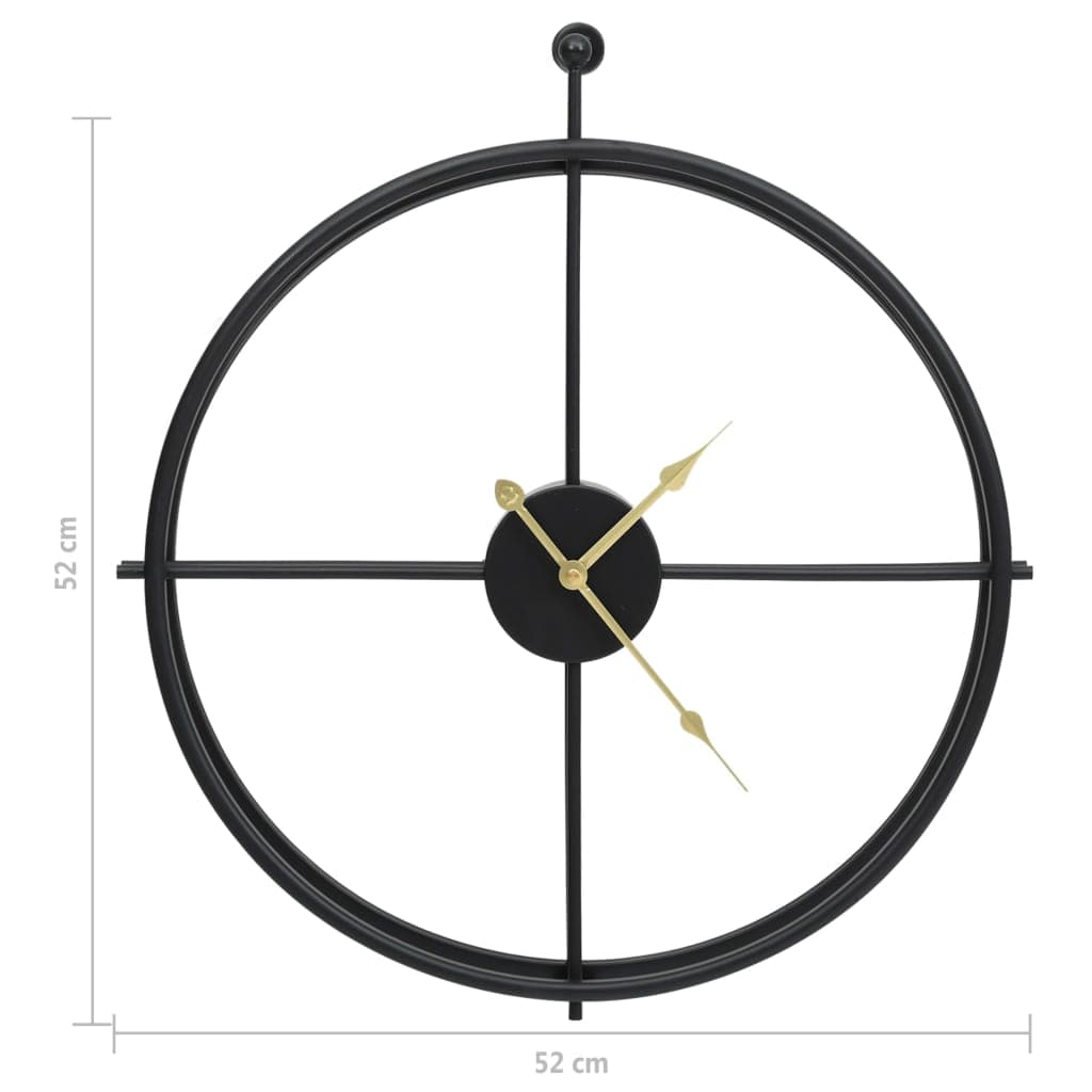Orologio da Parete 52 cm in Ferro Nero Design Elegante e Moderno Versatile Nero in Orologi da parete Esplodia - Napoli, commercioVirtuoso.it