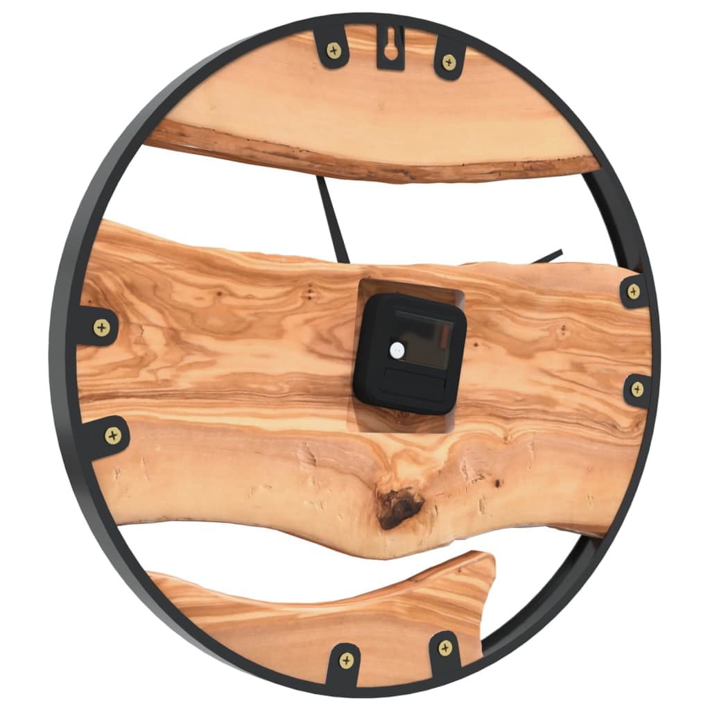 Orologio a Parete in Ferro e Legno di Ulivo 35x4,5 cm Design Retrò Decorativo in Orologi da parete Esplodia - Napoli, commercioVirtuoso.it