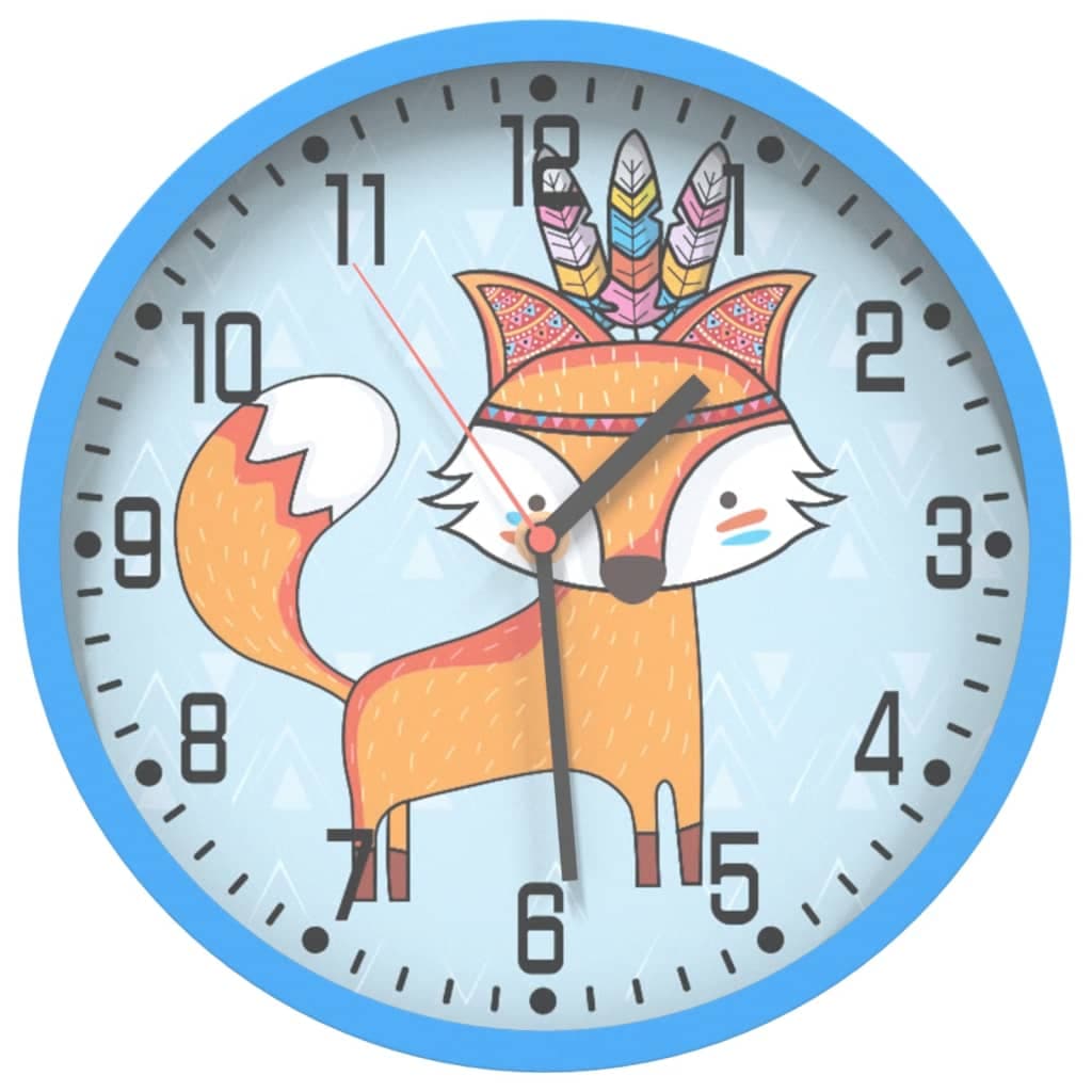 Orologio da Parete Polistirene Vetro 25,5x4cm Design Versatile Blu con Disegno