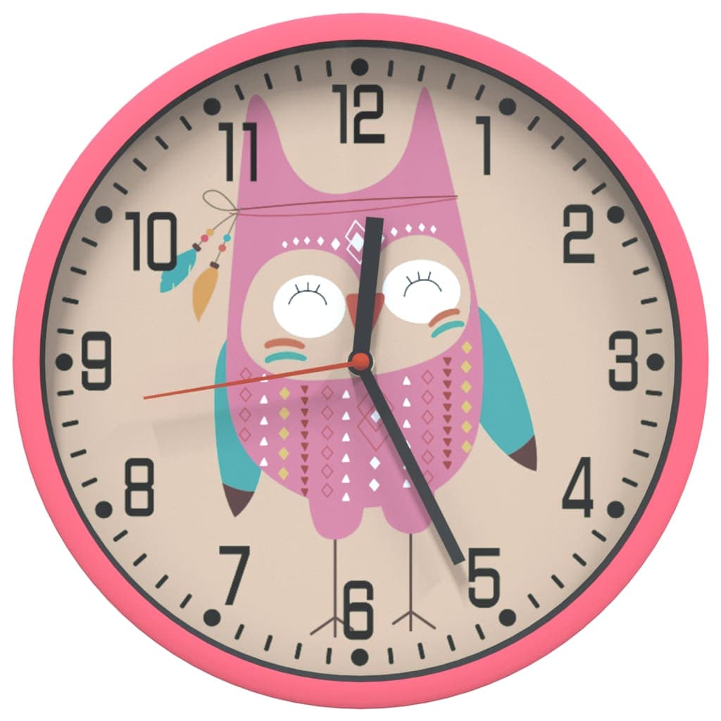 Orologio da Parete Polistirene e Vetro 25,5 x 4 cm Design Versatile Rosa
