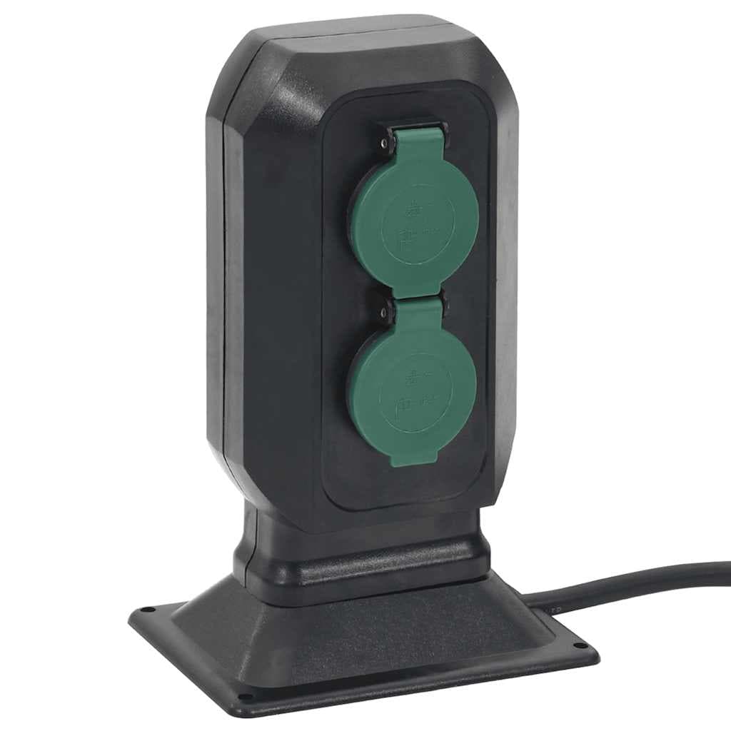 Presa da Esterno con Picchetto 4 Vie Ampie Applicazioni 15,5x11x24cm Nero e Verde in Prese a muro Esplodia - Napoli, commercioVirtuoso.it