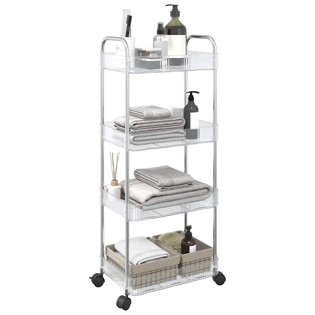 Carrello Portaoggetti Design Versatile 4 Livelli Acrilico e Acciaio 37x28x95cm in Carrelli da portata Esplodia - Napoli, commercioVirtuoso.it