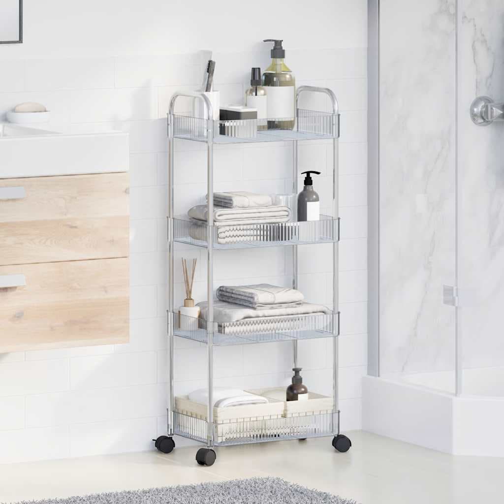 Carrello Portaoggetti Design Versatile 4 Livelli Acrilico e Acciaio 37x28x95cm in Carrelli da portata Esplodia - Napoli, commercioVirtuoso.it