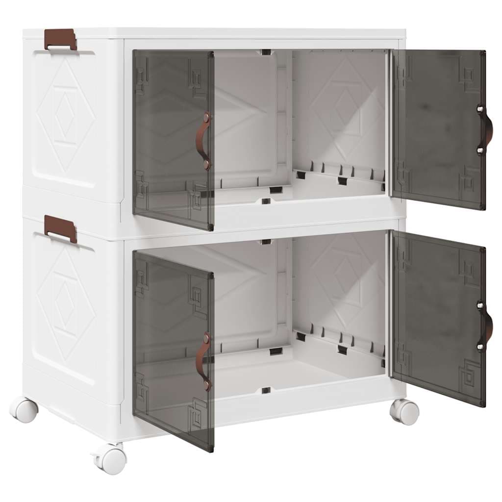 Scatola Portaoggetti con Ruote 2 Livelli Design Versatile e Leggero 64x40x76 cm in Contenitori con coperchio Esplodia - Napoli, commercioVirtuoso.it
