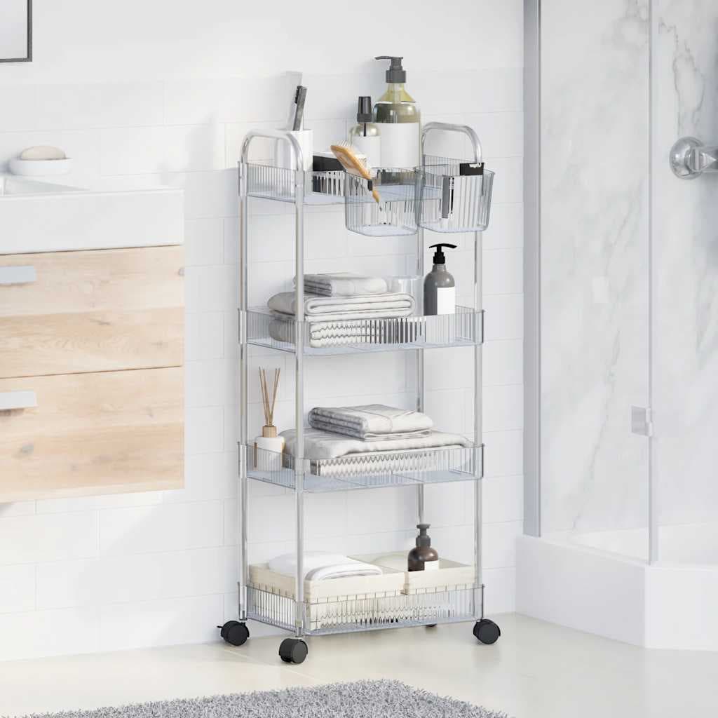 Carrello Portaoggetti Design Versatile 4 Livelli in Acrilico e Acciaio 37x28x95cm in Carrelli da portata Esplodia - Napoli, commercioVirtuoso.it