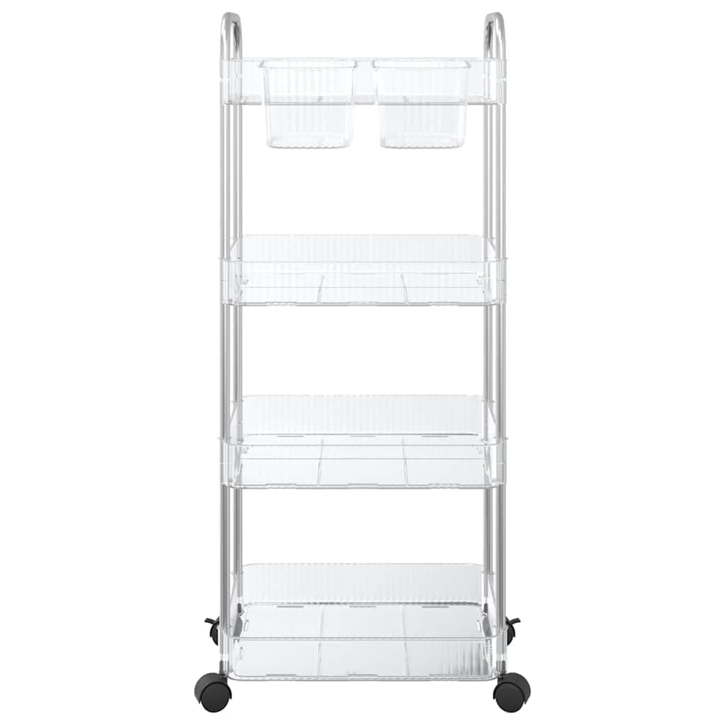 Carrello Portaoggetti Design Versatile 4 Livelli in Acrilico e Acciaio 37x28x95cm in Carrelli da portata Esplodia - Napoli, commercioVirtuoso.it