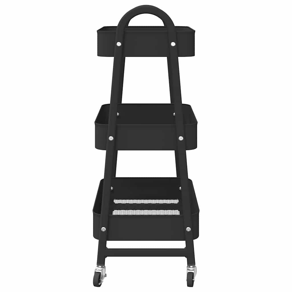 Carrello Portaoggetti Design Versatile a 3 Ripiani 42x41,5x77cm in Acciaio Nero in Carrelli porta oggetti Esplodia - Napoli, commercioVirtuoso.it