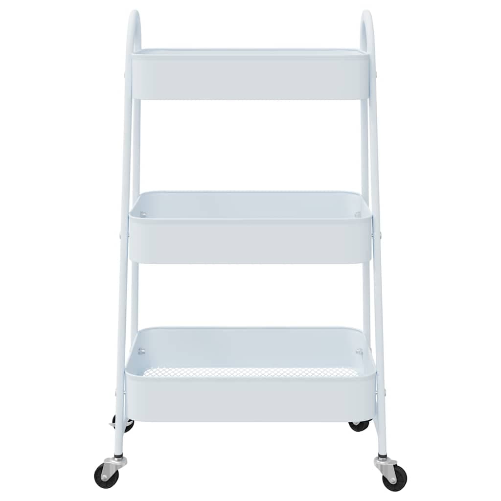 Carrello Portaoggetti Design a 3 Livelli 42x41,5x77cm Bianco Acciaio Verniciato in Carrelli da portata Esplodia - Napoli, commercioVirtuoso.it