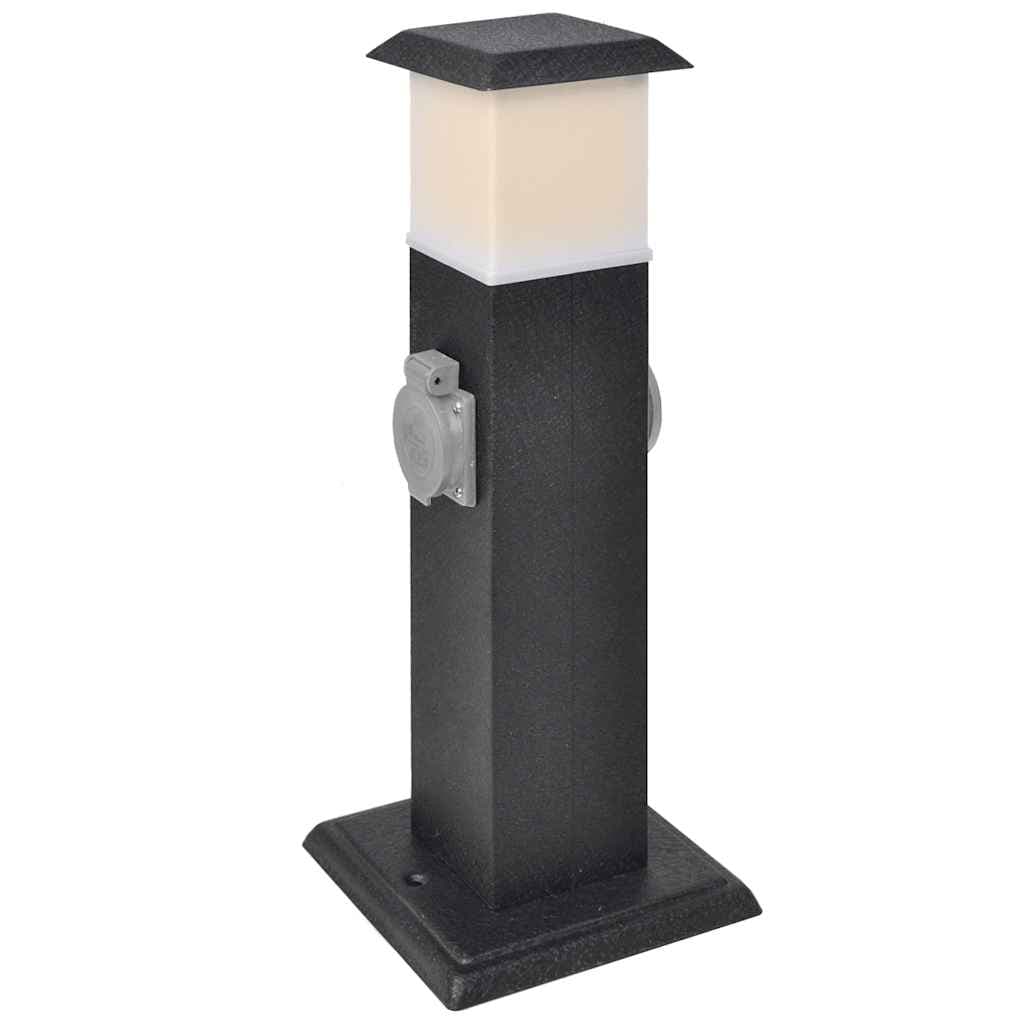 Presa Elettrica da Giardino a Pilastro Design in Ferro Robusto con Lampada Nera in Multiprese Esplodia - Napoli, commercioVirtuoso.it