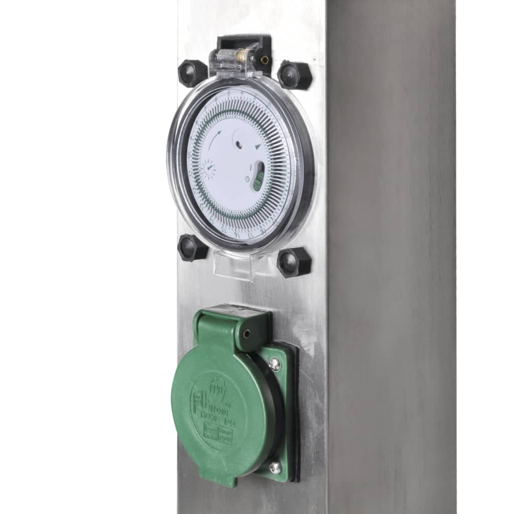 Presa Elettrica da Giardino a Pilastro Acciaio Inox con Timer Meccanico Versatile in Multiprese Esplodia - Napoli, commercioVirtuoso.it