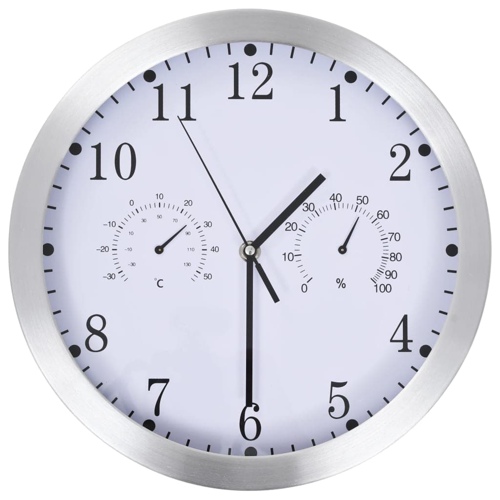 Orologio da Parete al Quarzo Igrometro Termometro 30 cm Design Moderno Bianco in Orologi da parete Esplodia - Napoli, commercioVirtuoso.it