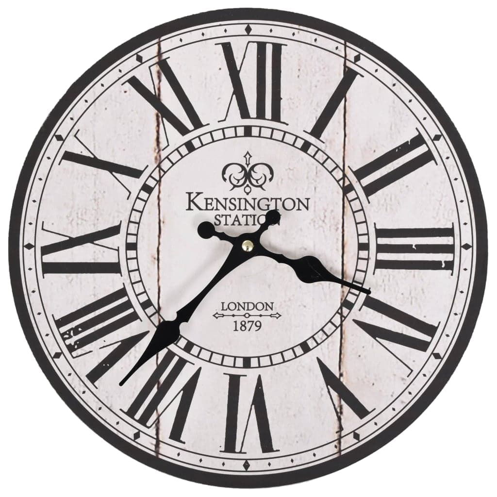 Orologio da Parete in MDF Resistente Design Retrò London 30 cm Bianco e nero in Orologi da parete Esplodia - Napoli, commercioVirtuoso.it