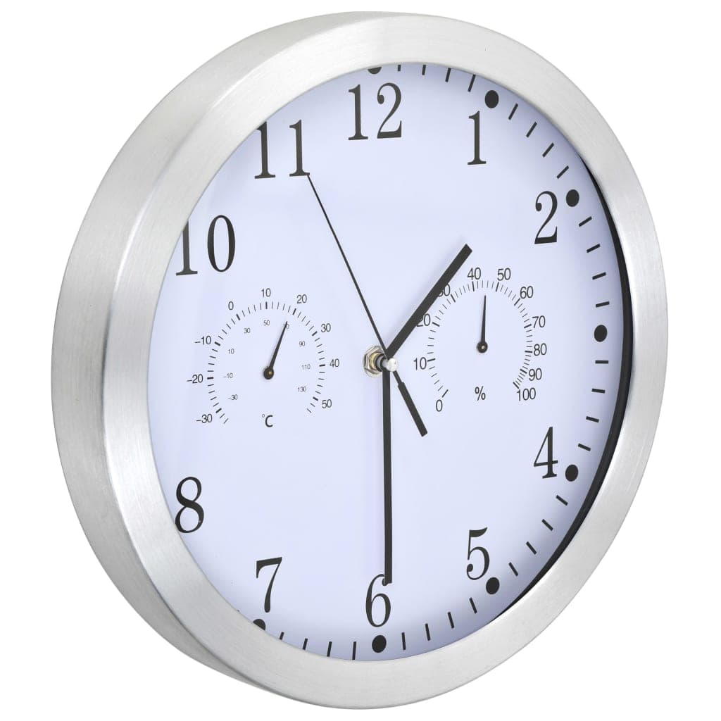 Orologio da Parete al Quarzo Igrometro Termometro 30 cm Design Moderno Bianco in Orologi da parete Esplodia - Napoli, commercioVirtuoso.it