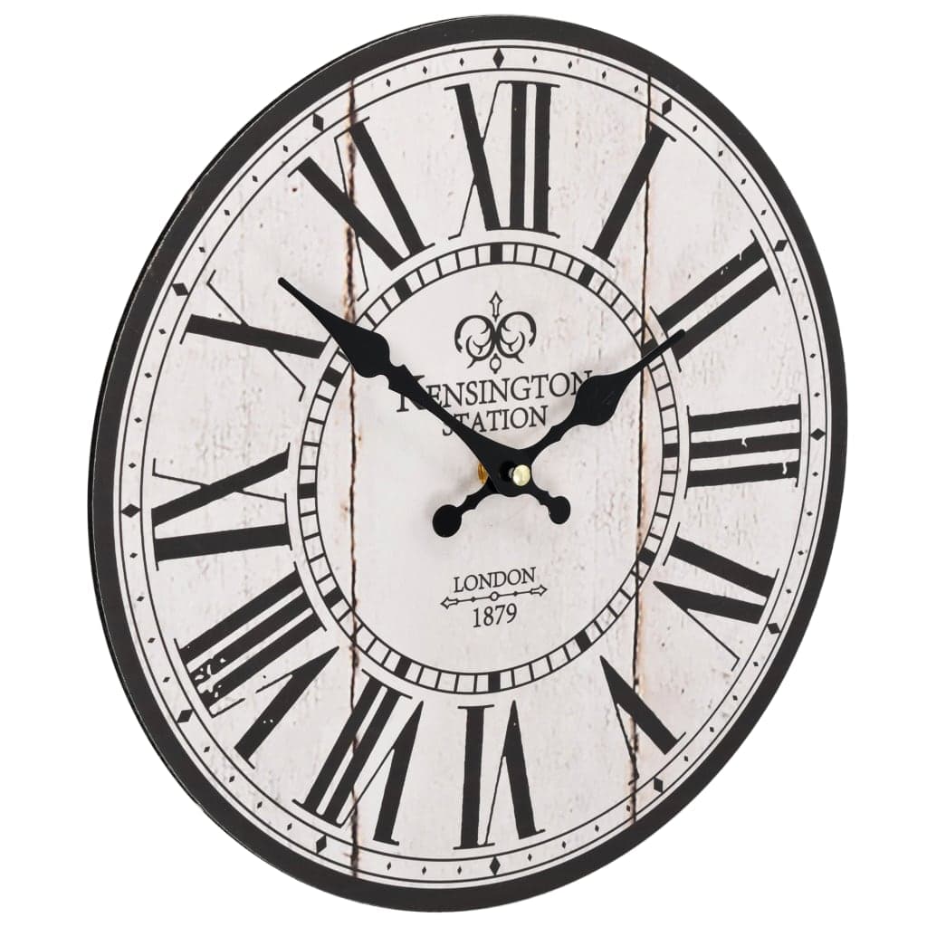 Orologio da Parete in MDF Resistente Design Retrò London 30 cm Bianco e nero in Orologi da parete Esplodia - Napoli, commercioVirtuoso.it