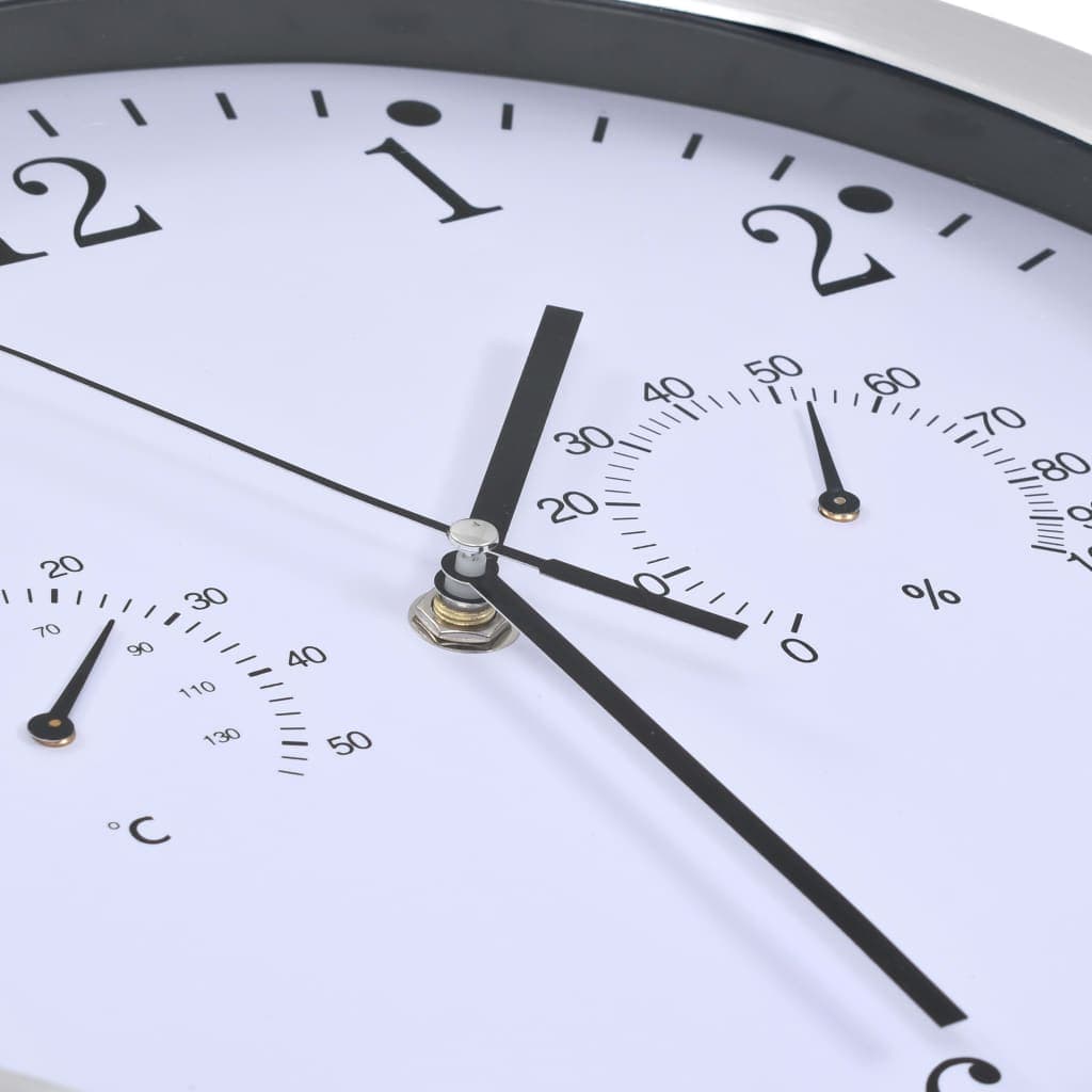 Orologio da Parete al Quarzo Igrometro Termometro 30 cm Design Moderno Bianco in Orologi da parete Esplodia - Napoli, commercioVirtuoso.it