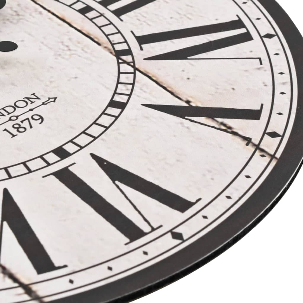Orologio da Parete in MDF Resistente Design Retrò London 30 cm Bianco e nero in Orologi da parete Esplodia - Napoli, commercioVirtuoso.it