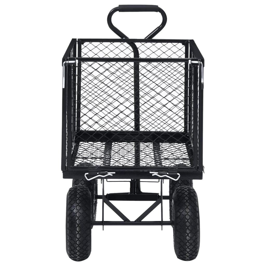 Carrello a Mano da Giardino Acciaio Pannelli Laterali Apribili Carico 350kg Nero in Carrelli e vagoni Esplodia - Napoli, commercioVirtuoso.it