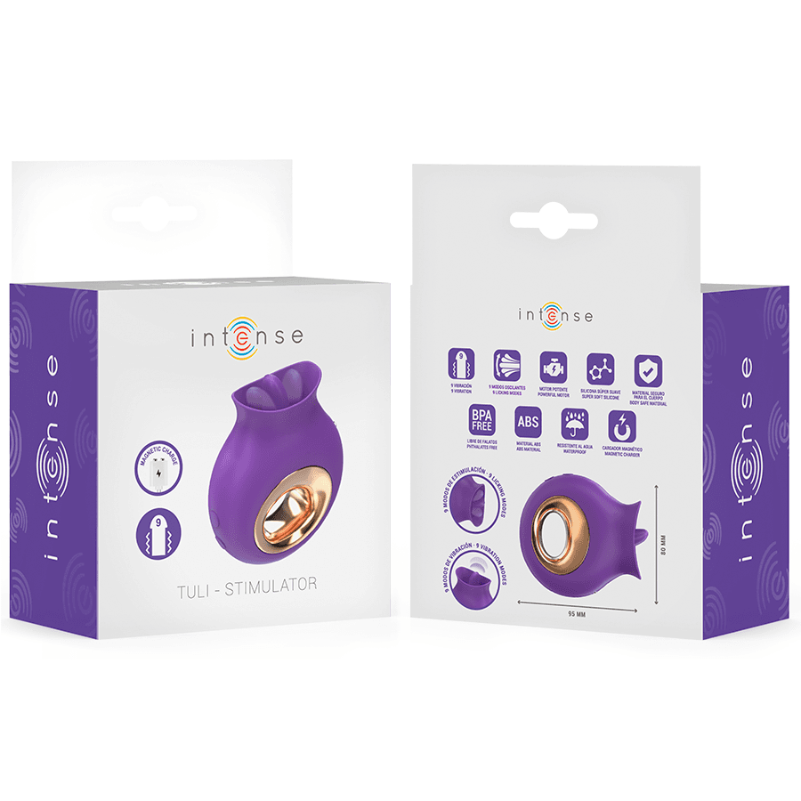 INTENSE - STIMOLATORE CLITORIDEO TULI 9 VIBRAZIONI E 9 OSCILLAZIONI VIOLA in Vibratori G-Spot Desideria Shop - Latina, commercioVirtuoso.it