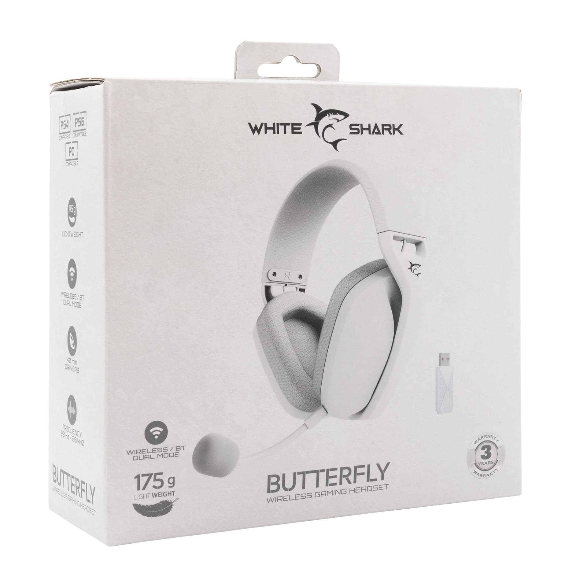 Cuffia Gaming Stereo Wireless con Microfono Bianco BUTTERFLY in Cuffie gaming Scontolo.net - Potenza, commercioVirtuoso.it