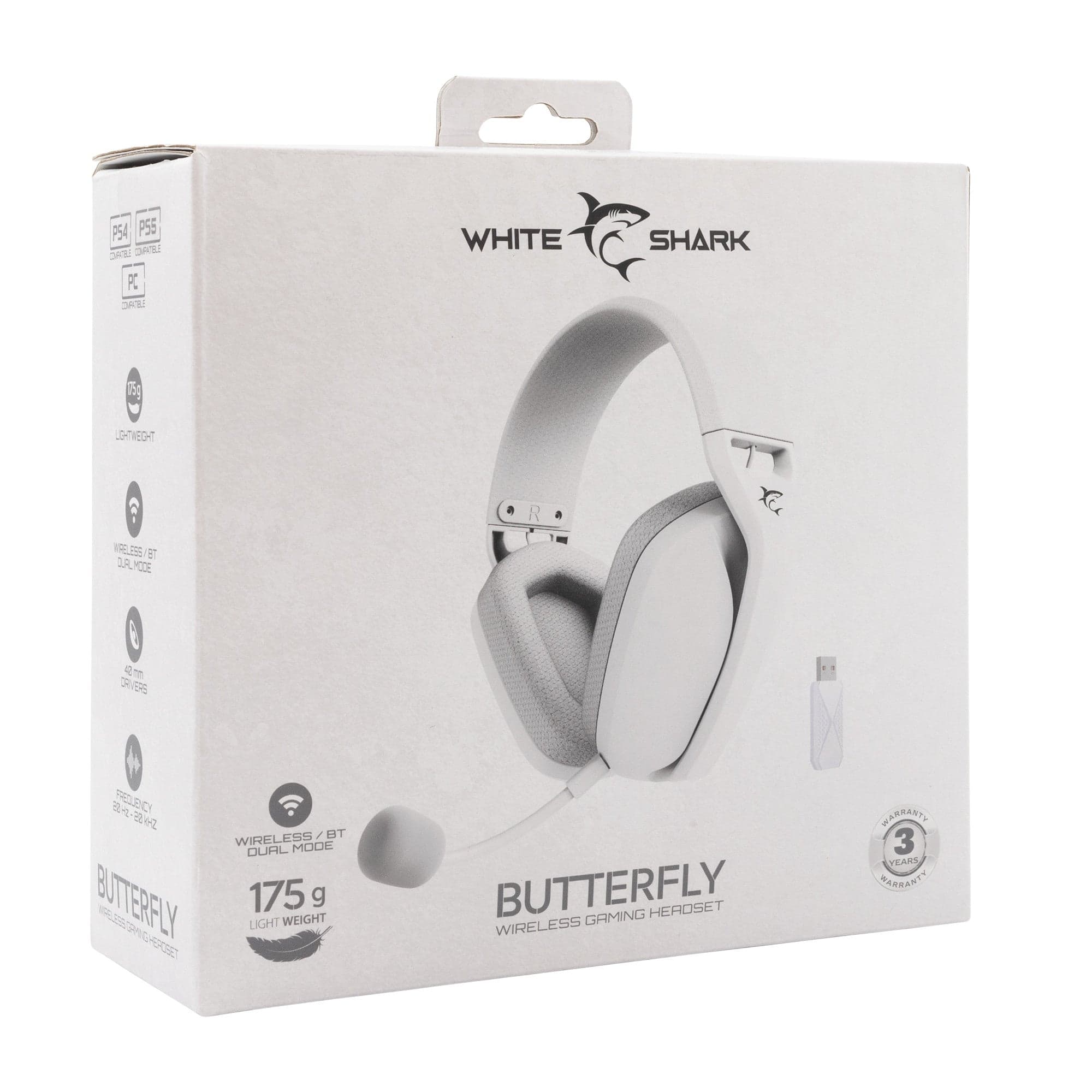 Cuffia Gaming Stereo Wireless con Microfono Bianco BUTTERFLY in Cuffie gaming Scontolo.net - Potenza, commercioVirtuoso.it
