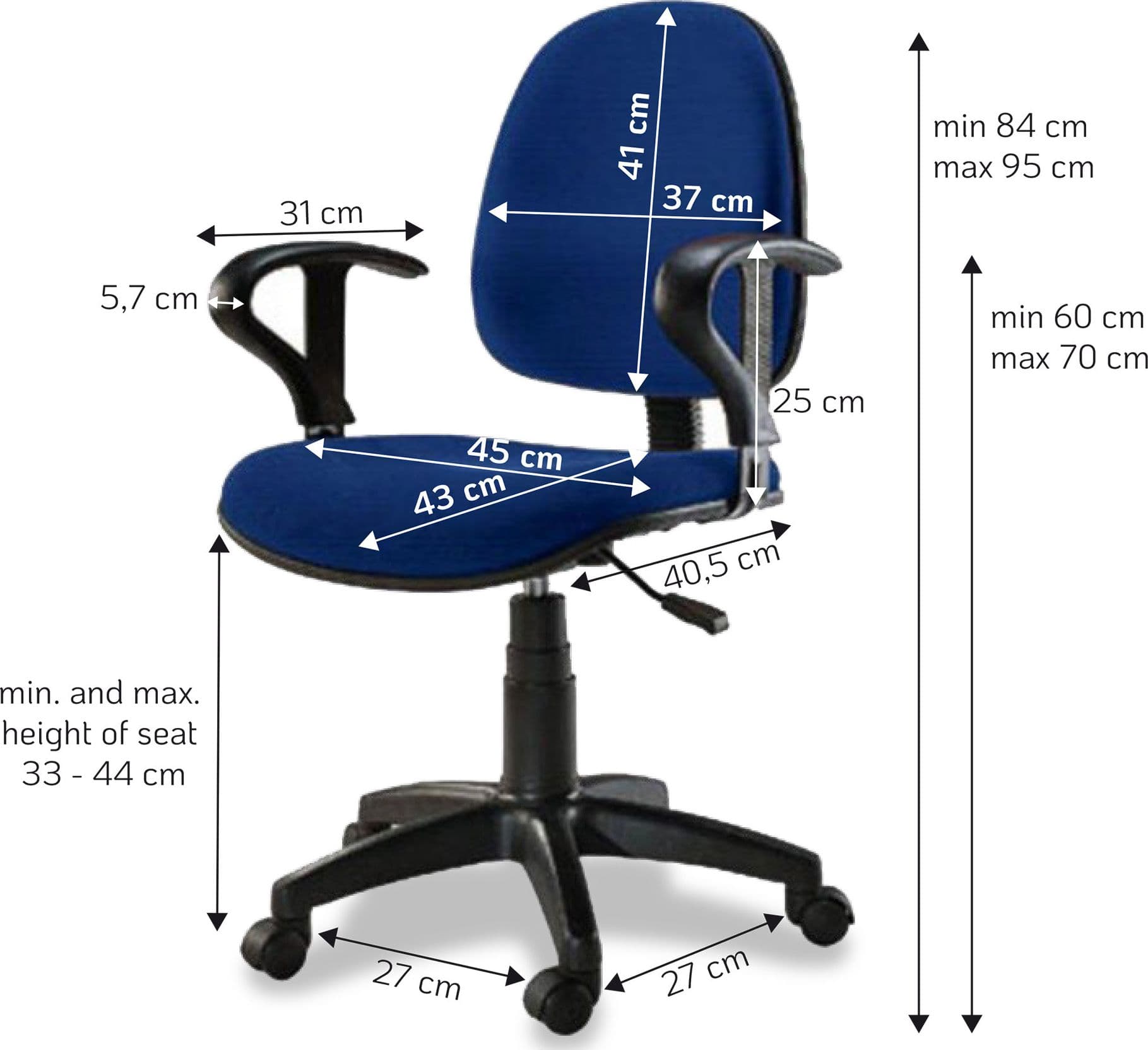 Sedia per Ufficio Easy Colore Blu in Sedie da scrivania Scontolo.net - Potenza, commercioVirtuoso.it