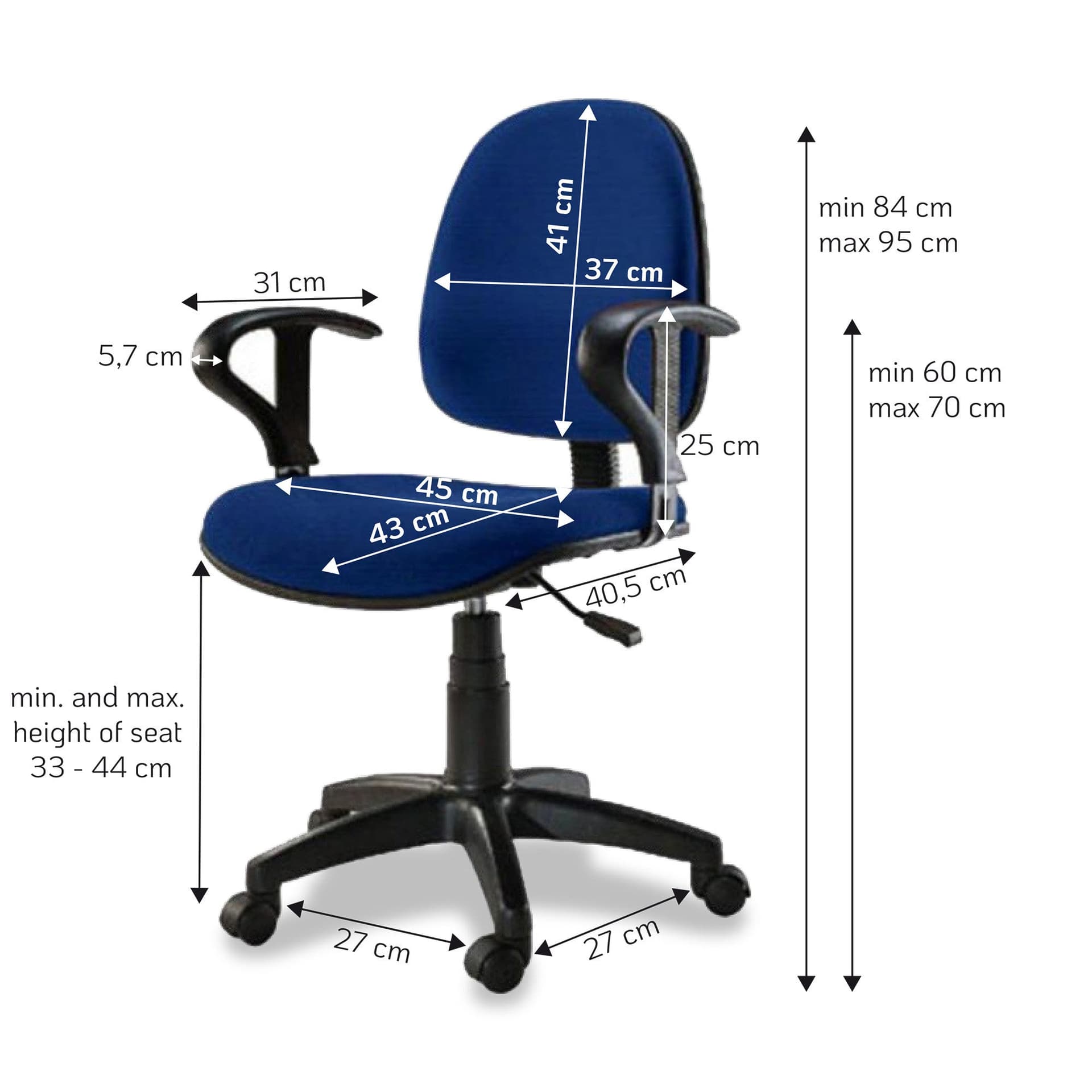 Sedia per Ufficio Easy Colore Blu in Sedie da scrivania Scontolo.net - Potenza, commercioVirtuoso.it