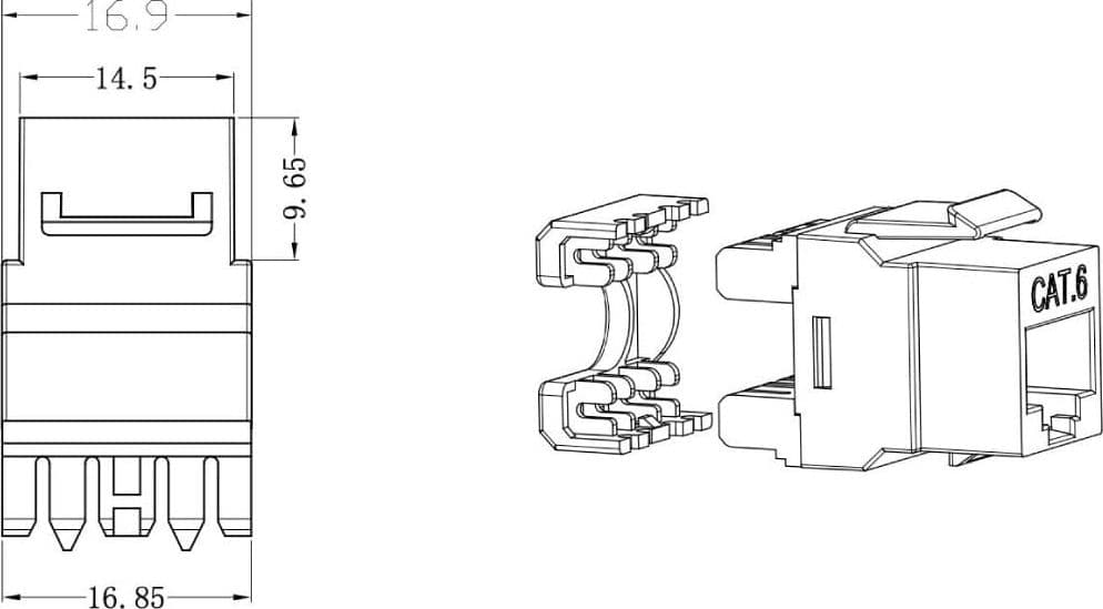 Frutto Keystone RJ45 UTP Cat.6 180&deg Bianco in Cavi Ethernet Scontolo.net - Potenza, commercioVirtuoso.it