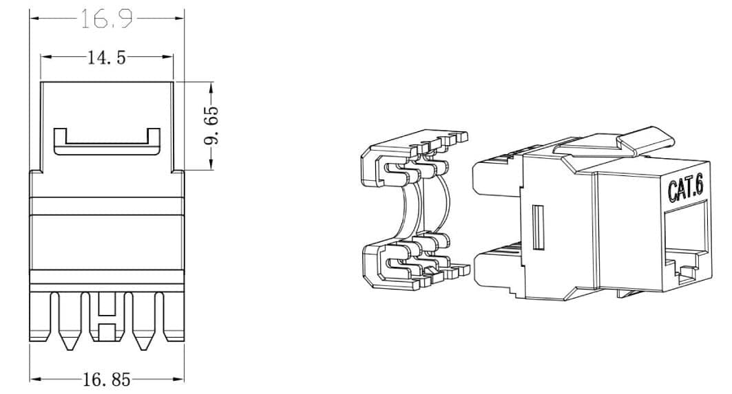 Frutto Keystone RJ45 UTP Cat.6 180&deg Bianco in Cavi Ethernet Scontolo.net - Potenza, commercioVirtuoso.it