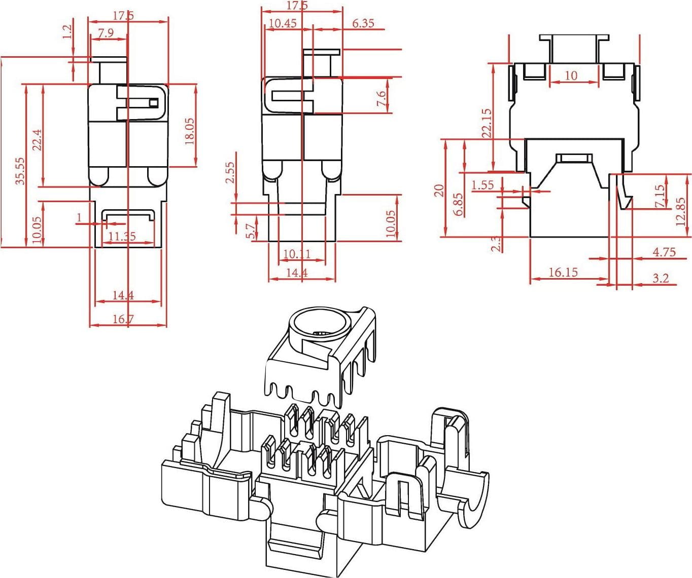 Frutto Keystone RJ45 Cat.6A STP Tooless in Cavi Ethernet Scontolo.net - Potenza, commercioVirtuoso.it