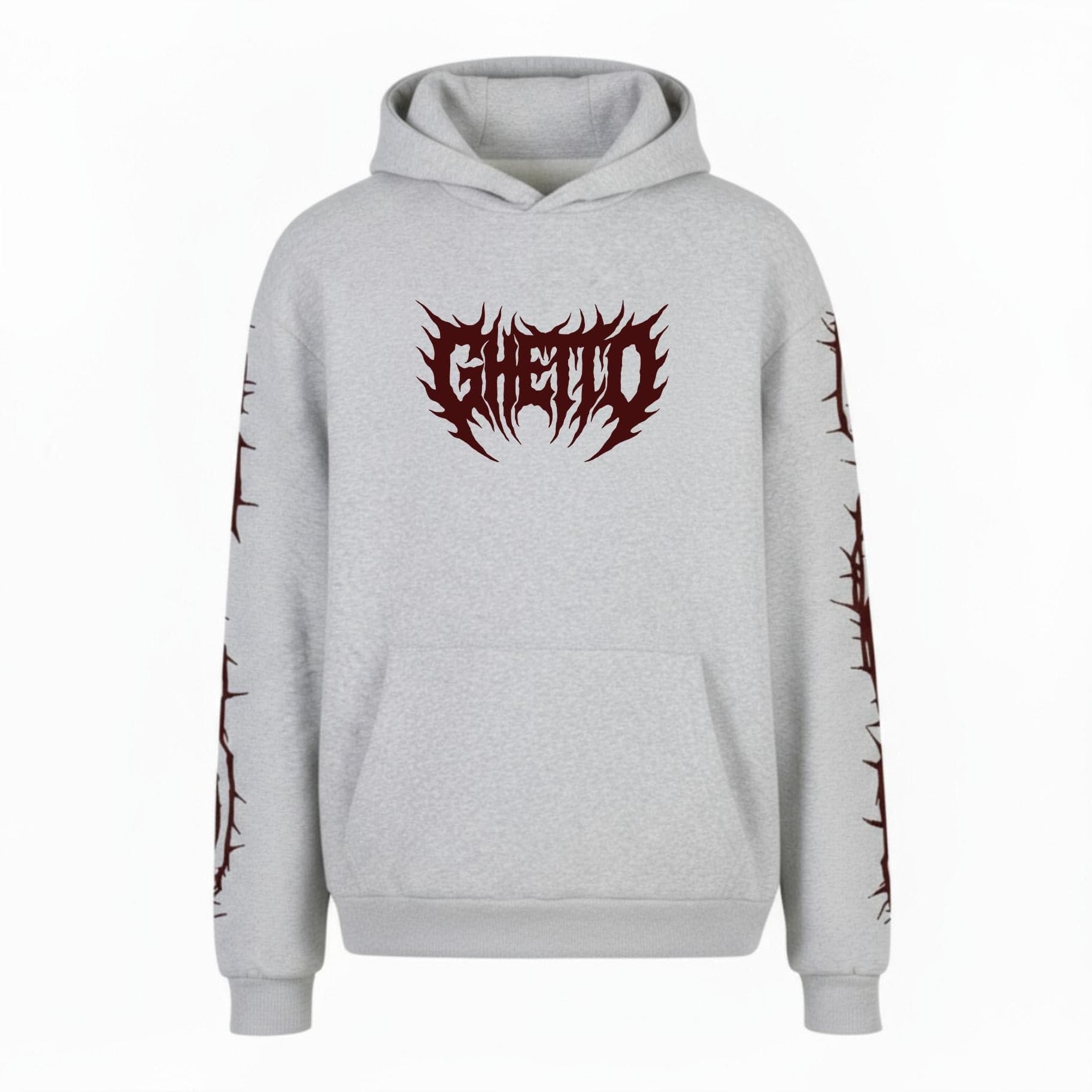 Felpa Ghettoblaster Metal hoodie heather grey in Felpe con cappuccio Glad Store - Genova, commercioVirtuoso.it