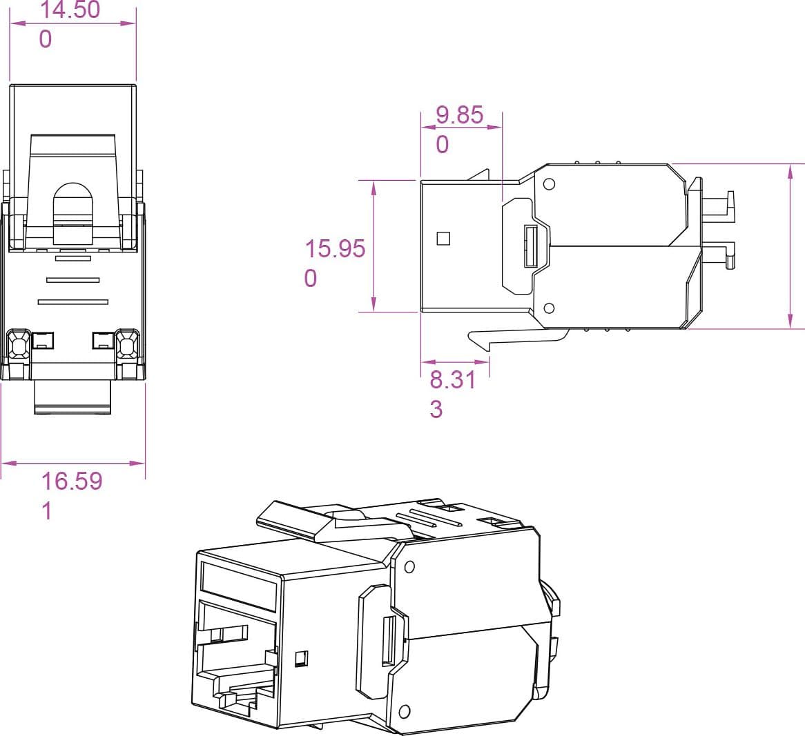Frutto Keystone RJ45 Cat.6 STP Tooless in Cavi Ethernet Scontolo.net - Potenza, commercioVirtuoso.it