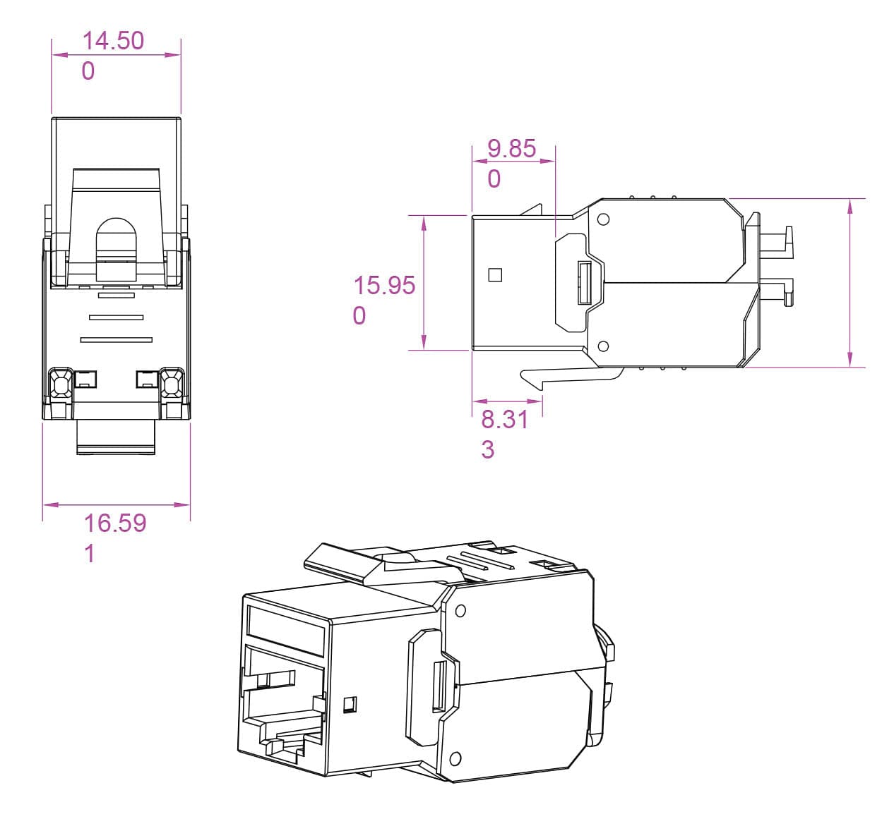 Frutto Keystone RJ45 Cat.6 STP Tooless in Cavi Ethernet Scontolo.net - Potenza, commercioVirtuoso.it