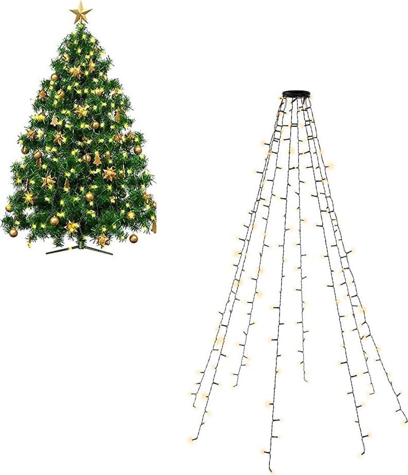 Catena Luminosa 200 Luci LED IP44 Bianco Caldo per Albero con Anello in Catene luminose Scontolo.net - Potenza, commercioVirtuoso.it