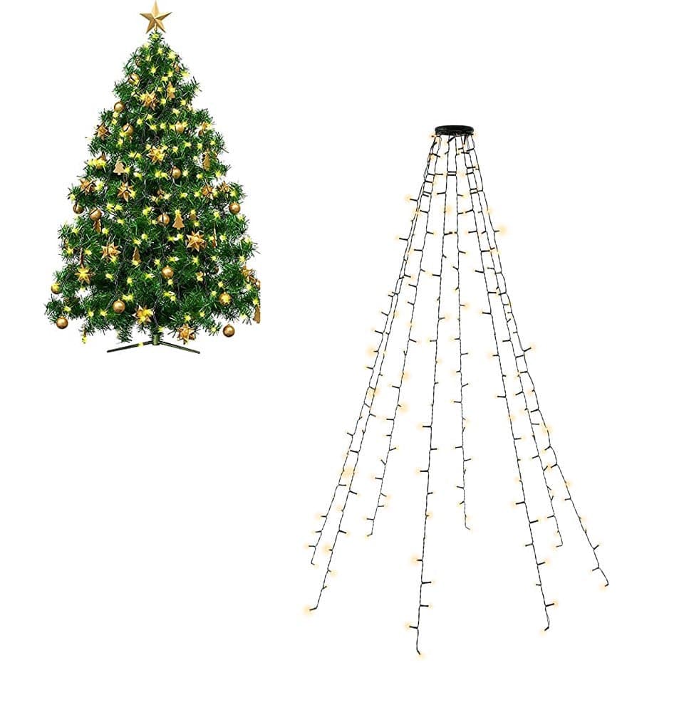 Catena Luminosa 200 Luci LED IP44 Bianco Caldo per Albero con Anello in Catene luminose Scontolo.net - Potenza, commercioVirtuoso.it