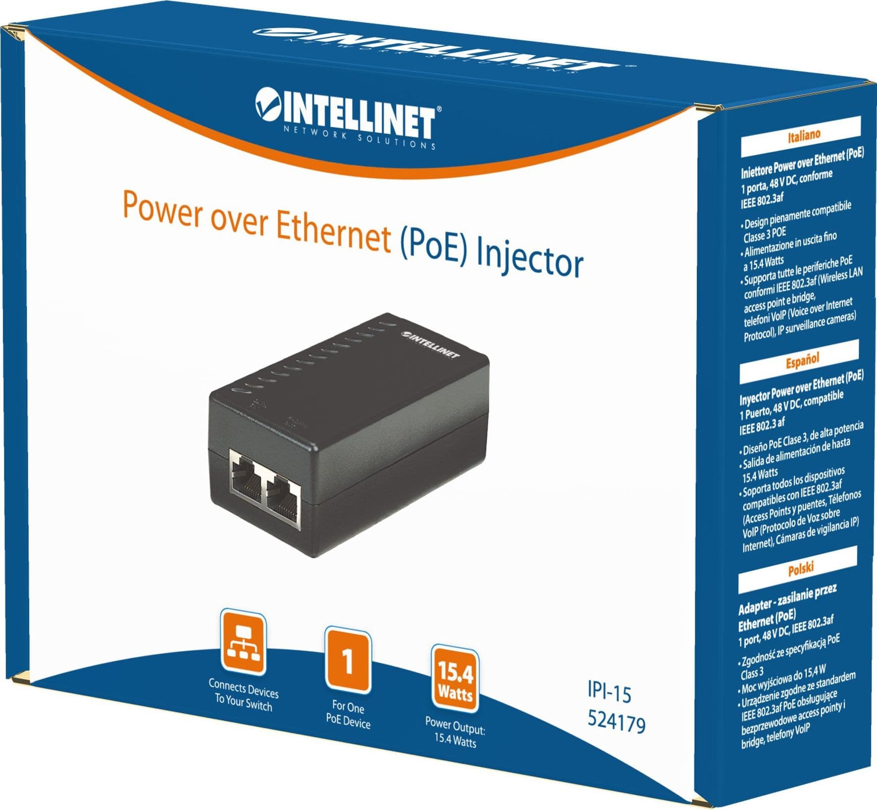 Iniettore Power over Ethernet (PoE) 15.4W in  Scontolo.net - Potenza, commercioVirtuoso.it