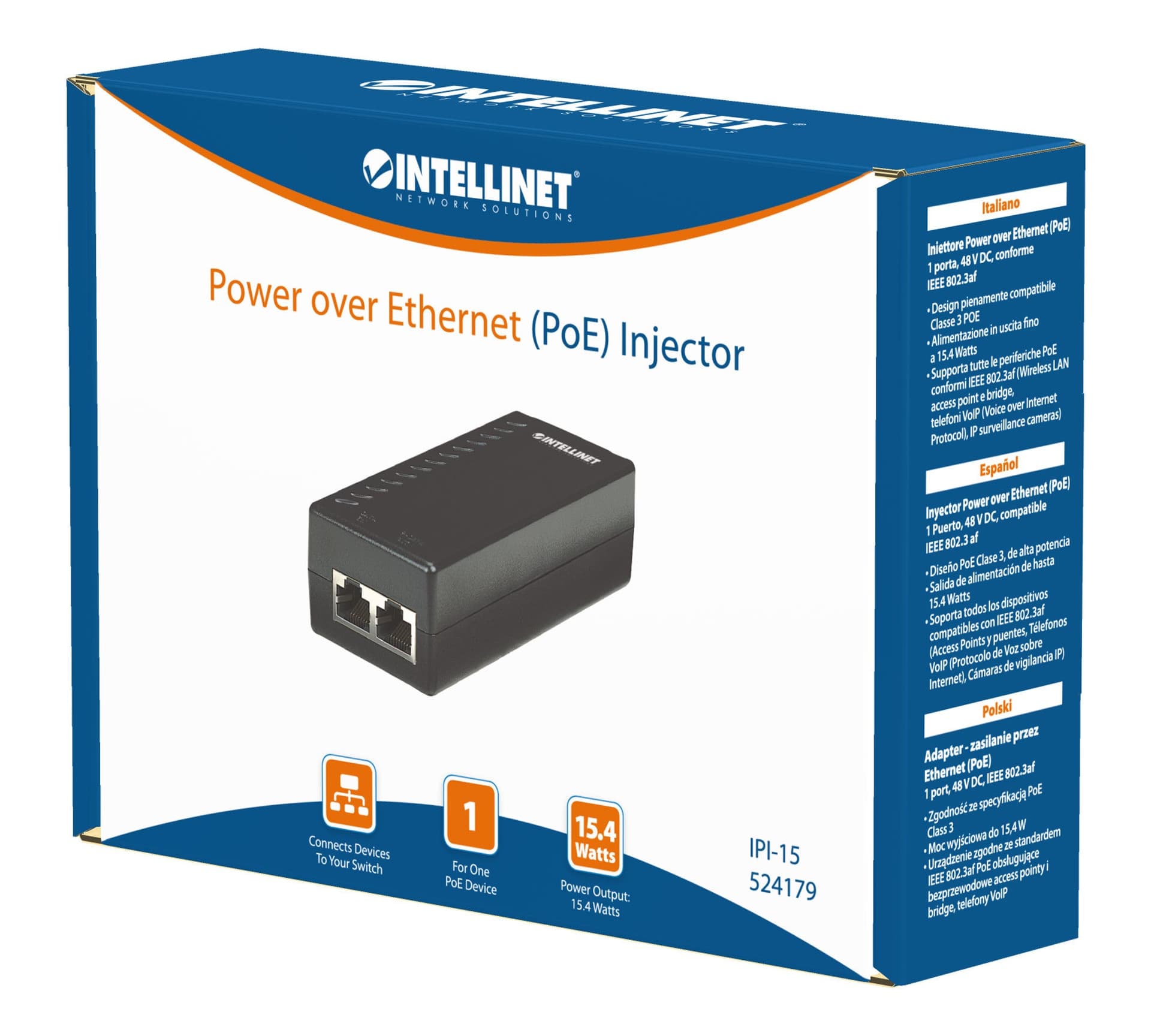 Iniettore Power over Ethernet (PoE) 15.4W in  Scontolo.net - Potenza, commercioVirtuoso.it