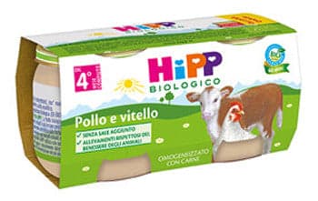 Hipp bio omogeneizzato vitello e pollo 2vasettix80g