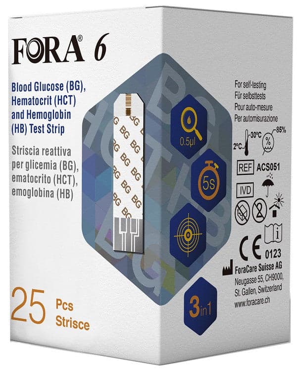 Fora 6 strisce glicem 3in1 25p in Misuratori di glucosio nel sangue Clubfarma - Melilli, commercioVirtuoso.it