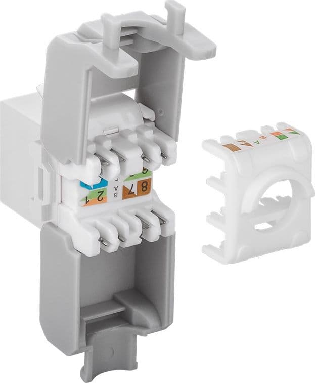 Frutto Keystone RJ45 Cat.6A UTP Tool-Free Bianco Grigio in Cavi Ethernet Scontolo.net - Potenza, commercioVirtuoso.it