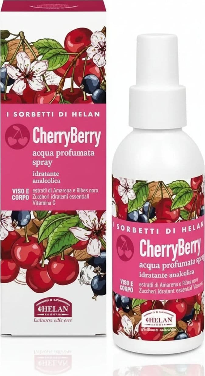 Helan I Sorbetti CherryBerry - Acqua Profumata Spray Corpo e Viso Rivitalizzante 100 ml