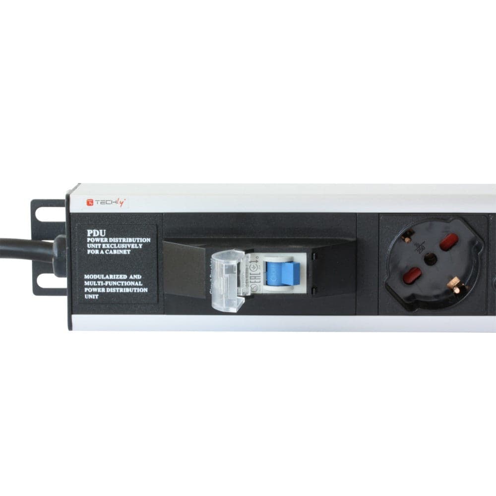 Techly I-CASE STRIP-12A unità di distribuzione dell'energia (PDU) 12 presa(e) AC 1U Nero, Argento in Multiprese Scontolo.net - Potenza, commercioVirtuoso.it