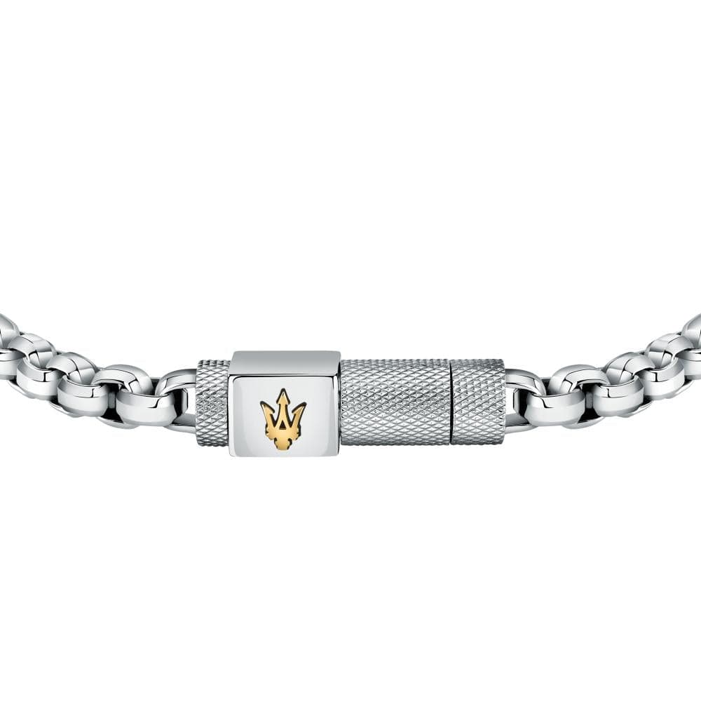 Bracciale MASERATI uomo Logo acciaio con logo dorato in Bracciali Web Time Orologi - Milano, commercioVirtuoso.it