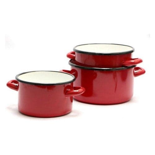 Batteria pentole Kaufgut 012135 Casseruole assortite Rosso