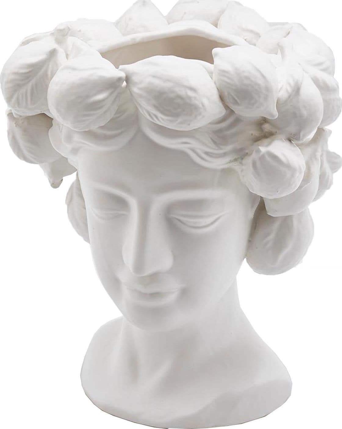 Statua decorativa "Chakra" testa con vaso da giardino per veranda con limoni - 4