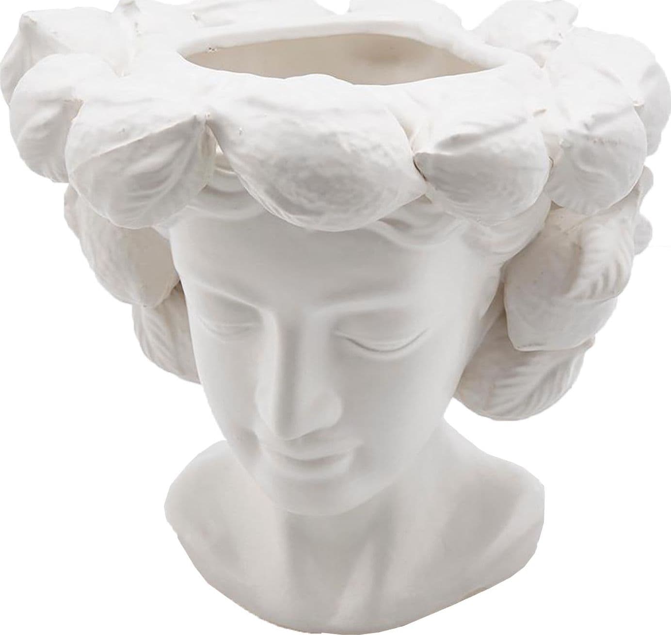 Statua decorativa "Chakra" testa con vaso da giardino per veranda con limoni - 3