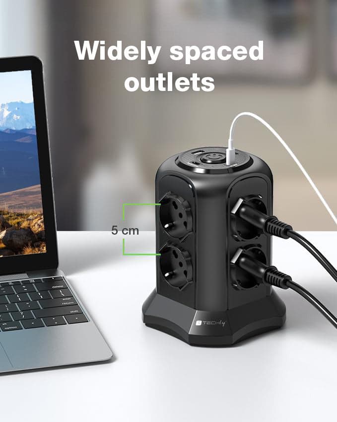 Multipresa da Tavolo a Torretta Salvaspazio 8 Prese Schuko 2 USB-A e 2 USB-C&trade in Multiprese Scontolo.net - Potenza, commercioVirtuoso.it