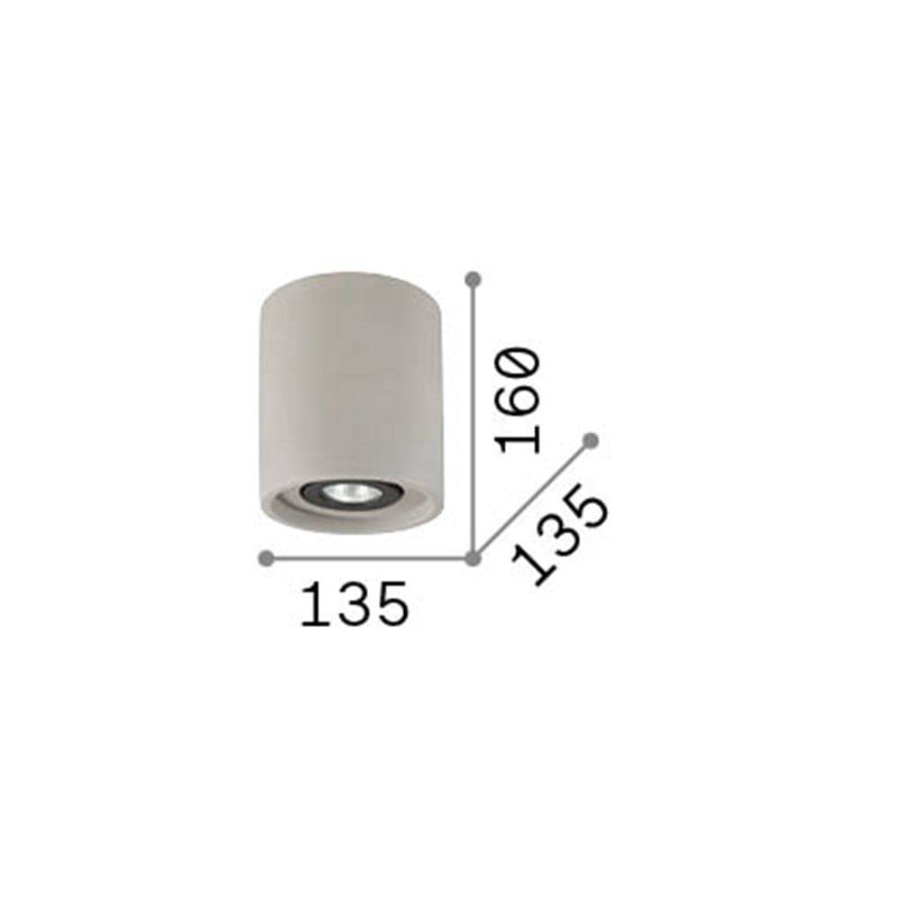 Plafoniera Moderna Round Oak Cemento - Gesso Grigio 1 Luce Gu10 in Plafoniere LuceArt - Montecorvino Pugliano, commercioVirtuoso.it