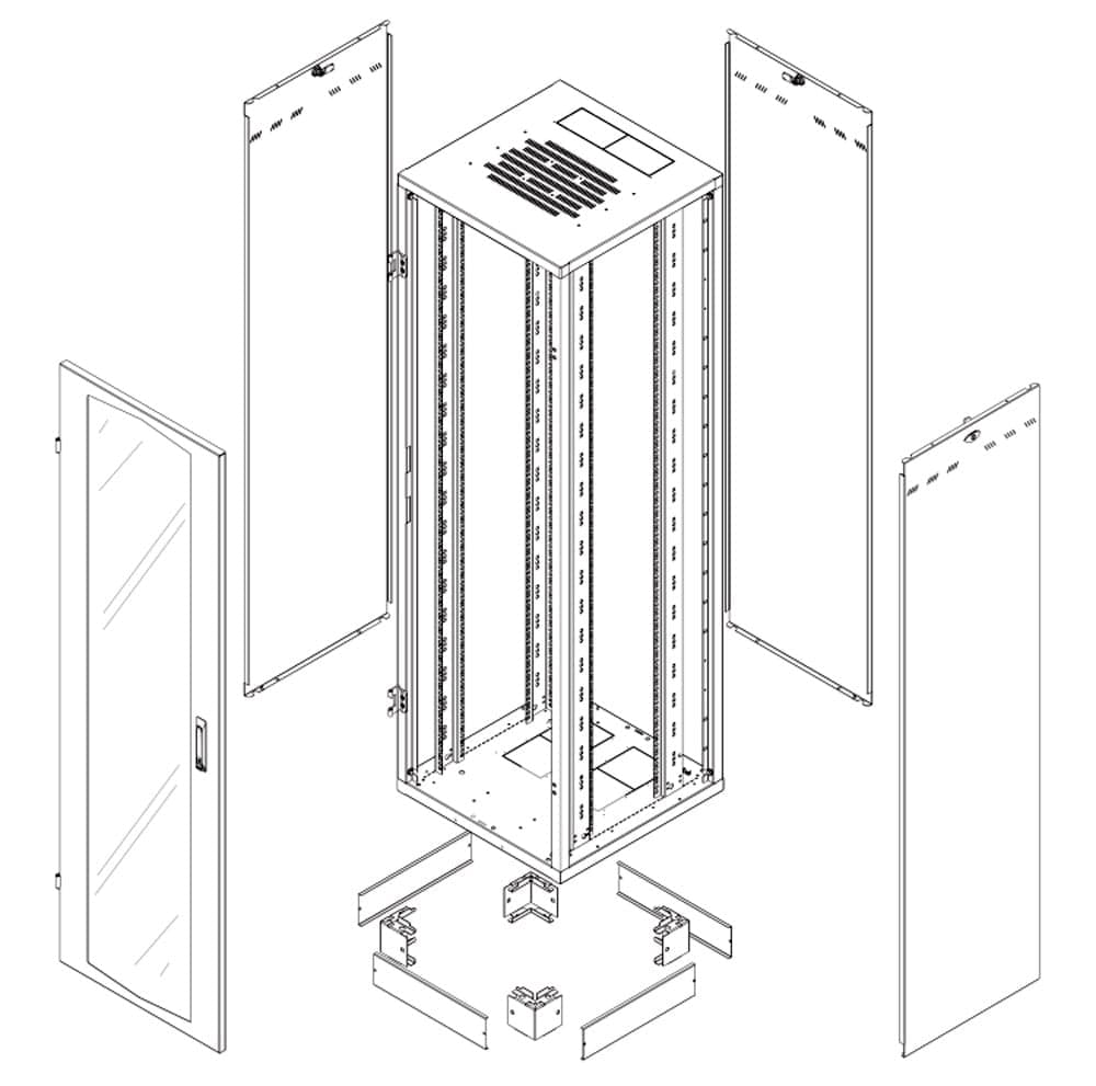 Armadio Rack NextGen 19'' 600x600 27U Nero in  Scontolo.net - Potenza, commercioVirtuoso.it